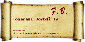 Fogarasi Borbála névjegykártya